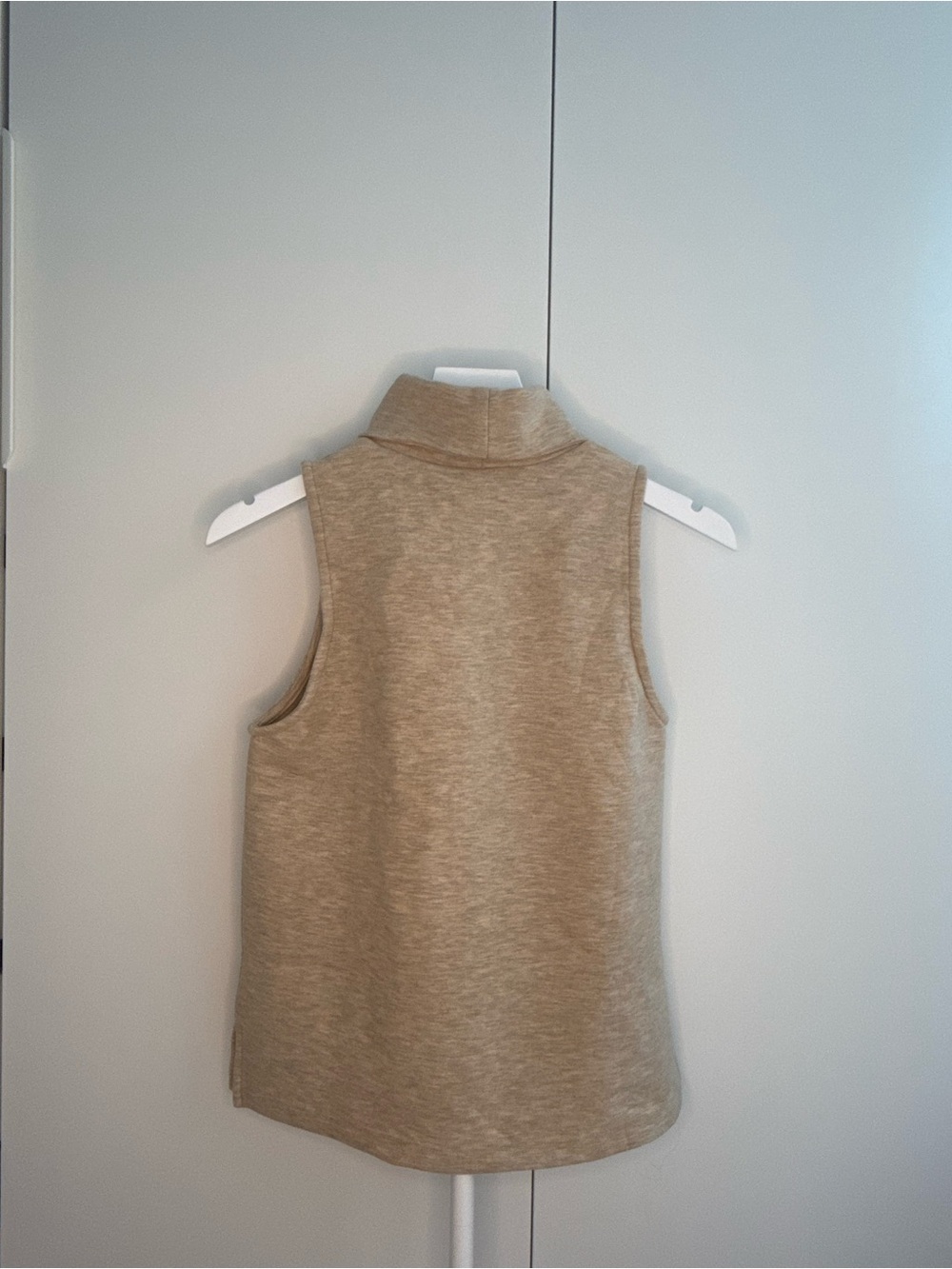 OGL Neutral Sleeveless Mock Neck Top in Light Beige - Picture 4 of 6